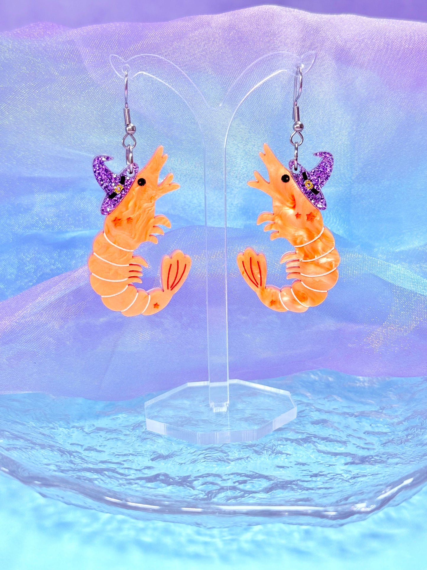 Witchy Shrimp Acrylic Earrings