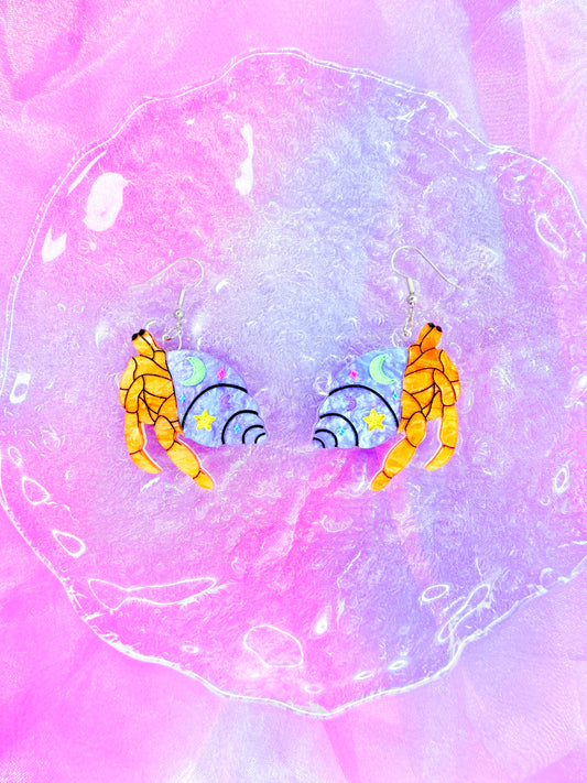 Hermit Crab Acrylic Earrings (Mystical Magic)