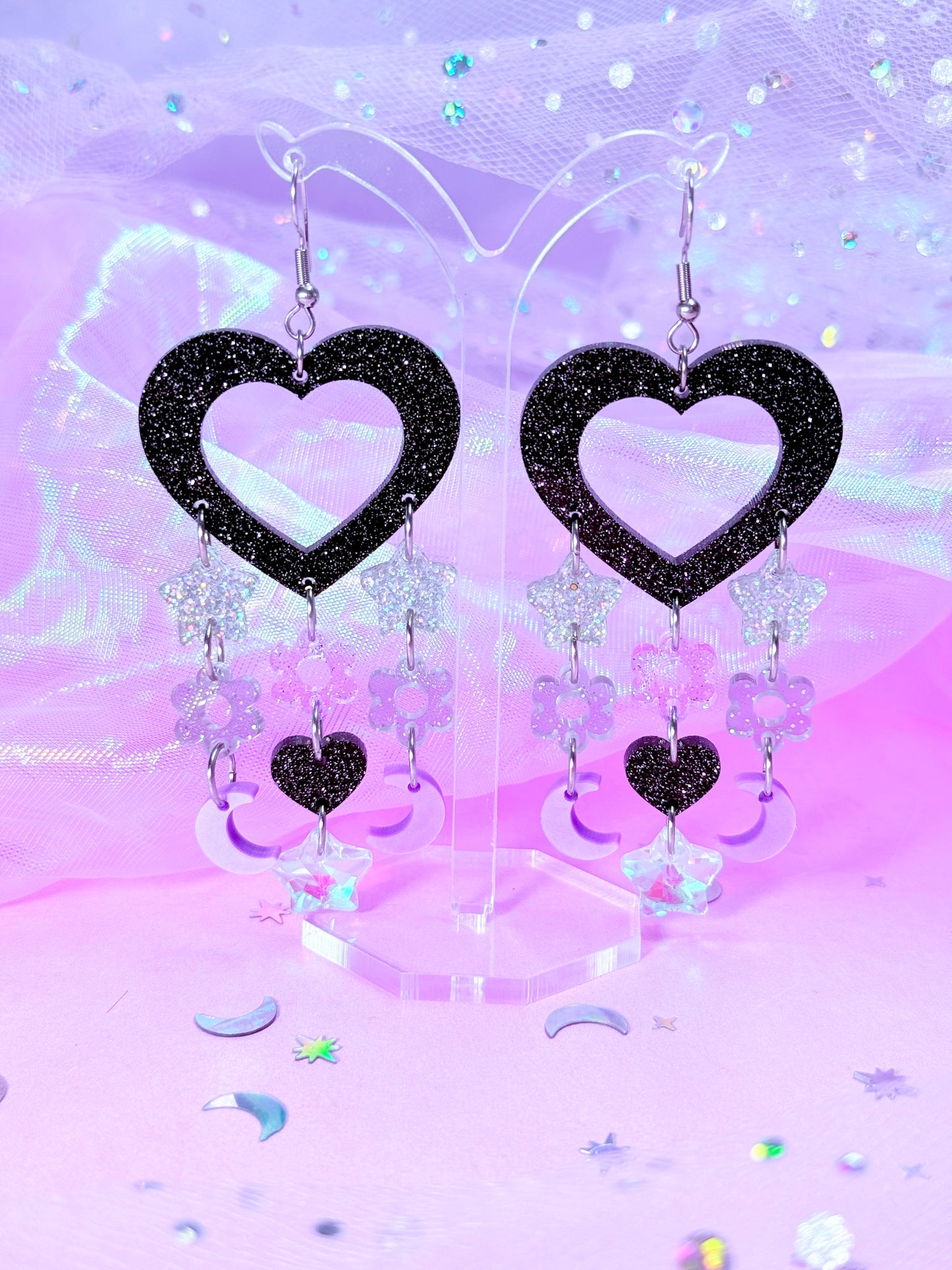 Y2K Candy Drops, Acrylic Earrings (Punky Purple)
