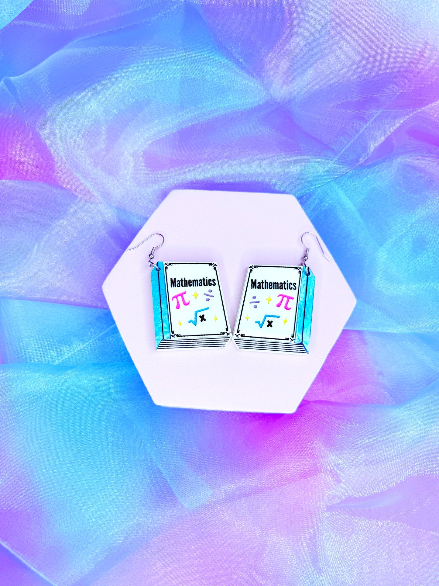 Math Book Earrings
