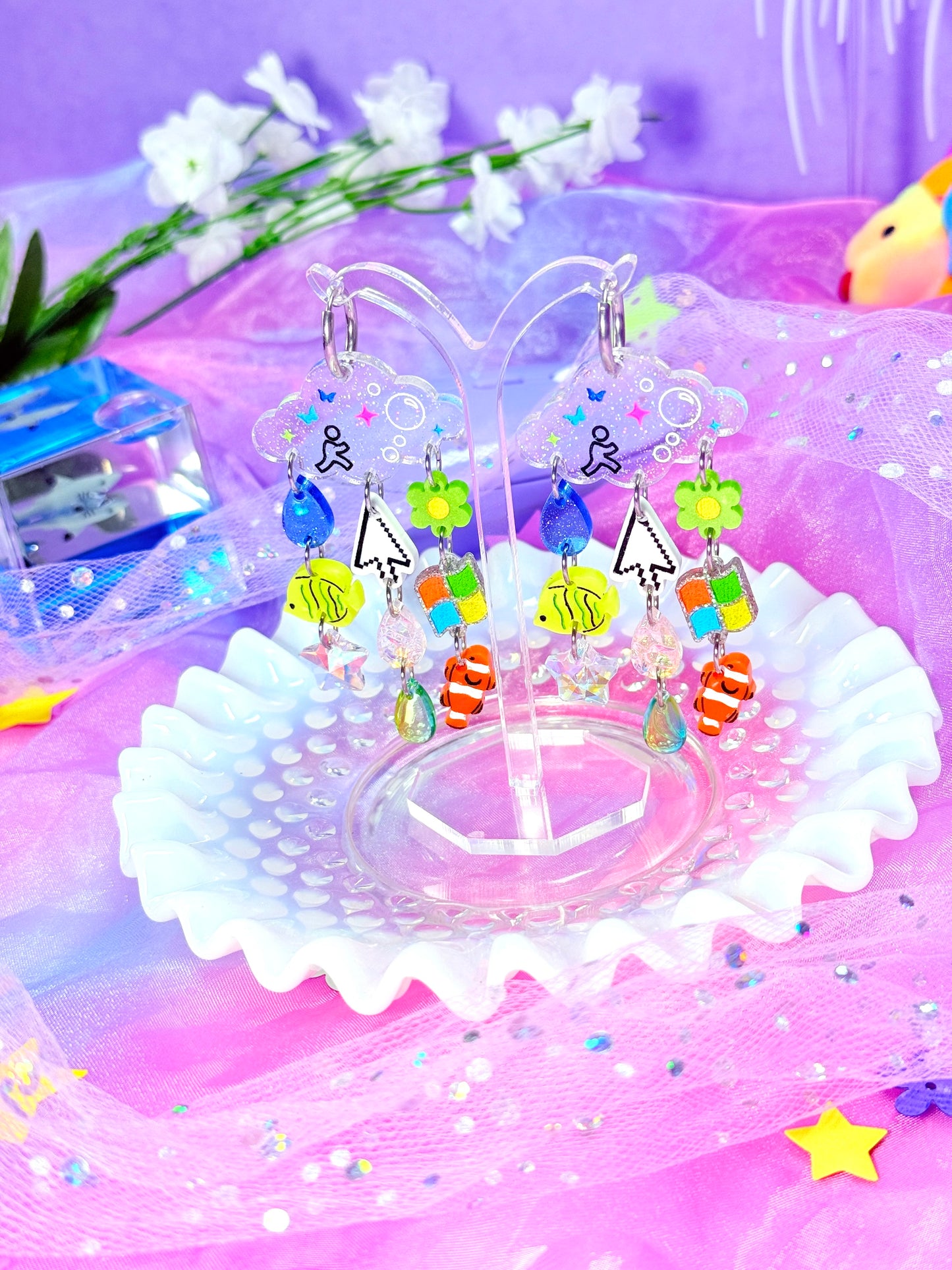 Frutiger Aero Inspired Acrylic Earrings