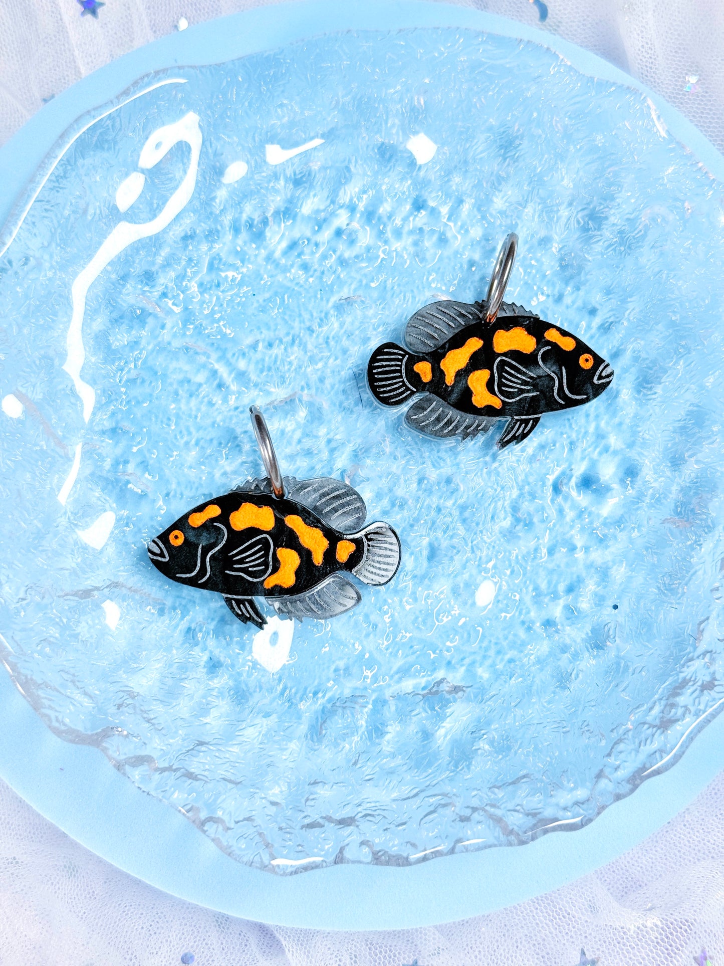 Tiger Oscar Fish Acrylic Earrings