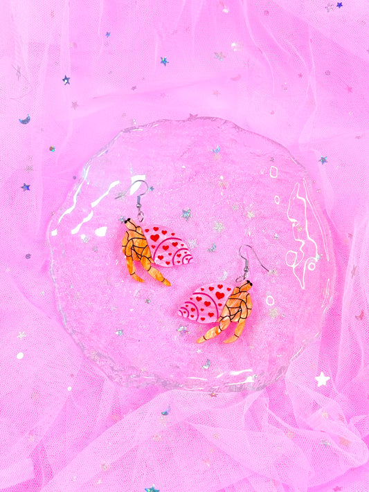 Love Hermit Crabs, Acrylic Earrings