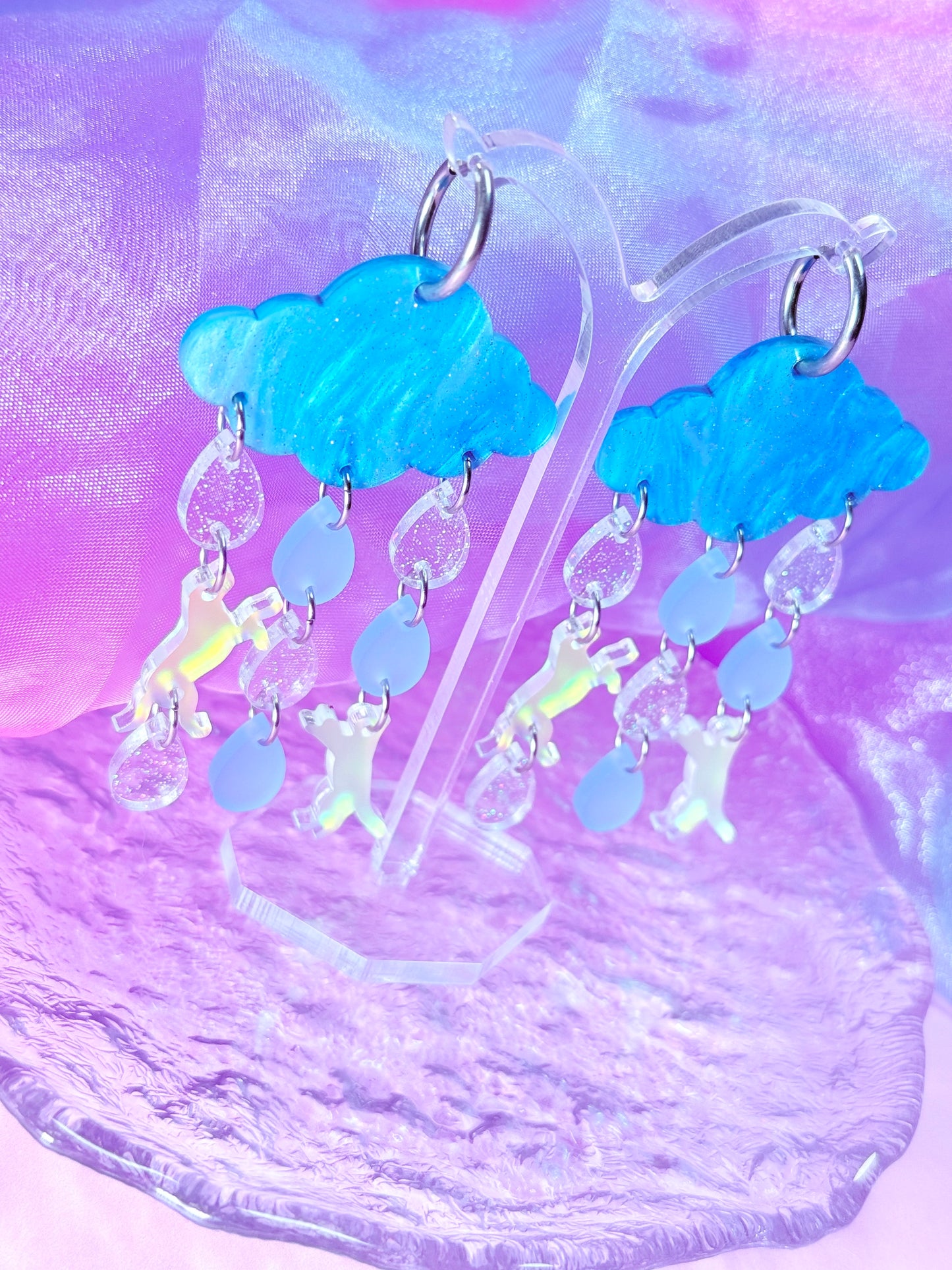 It's Raining Cats and Dogs! Acrylic Earrings