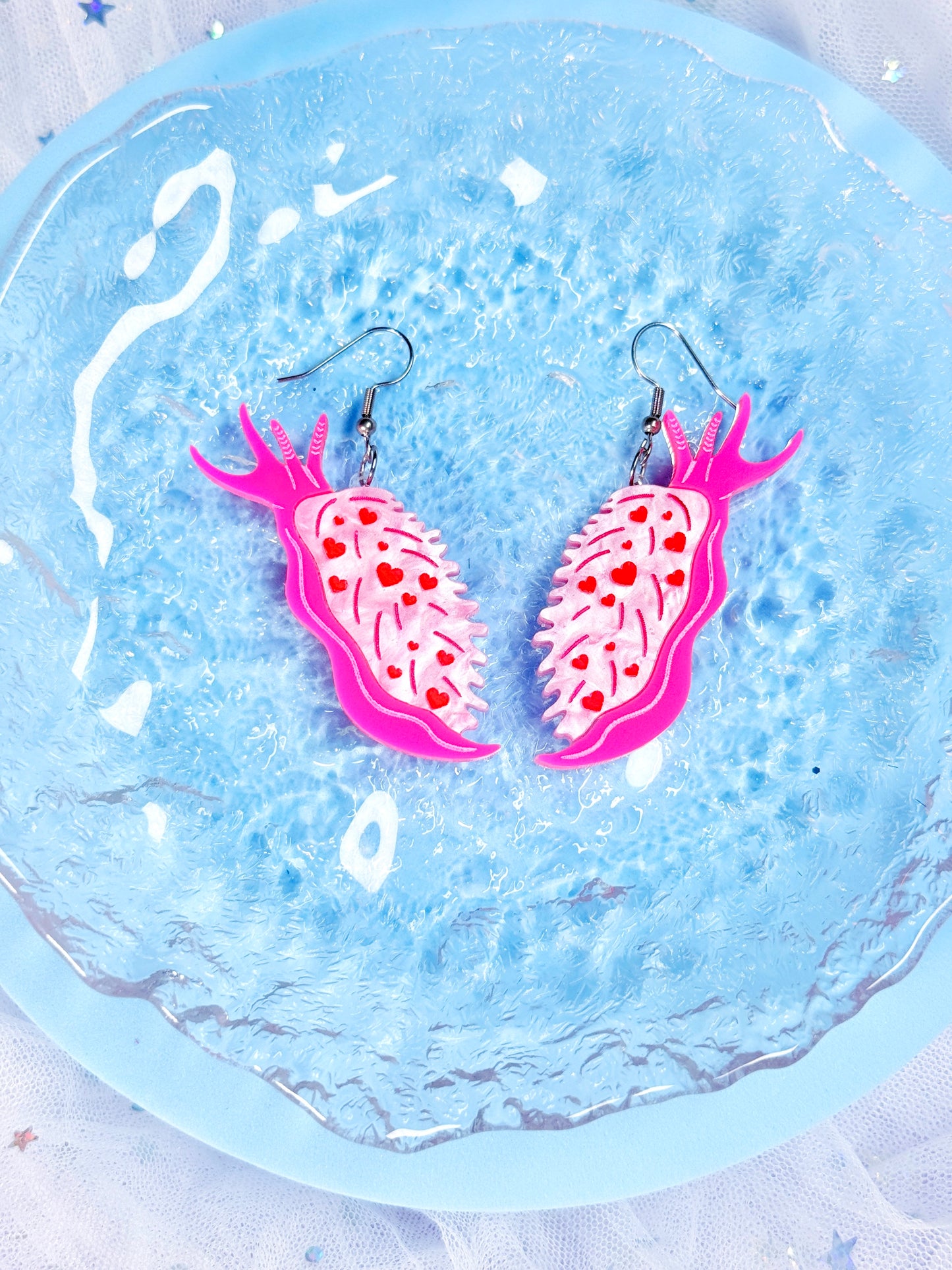 Lovely Sea Slug Acrylic Earrings
