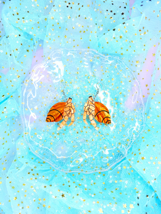 Hermit Crab Acrylic Earrings (Classic)