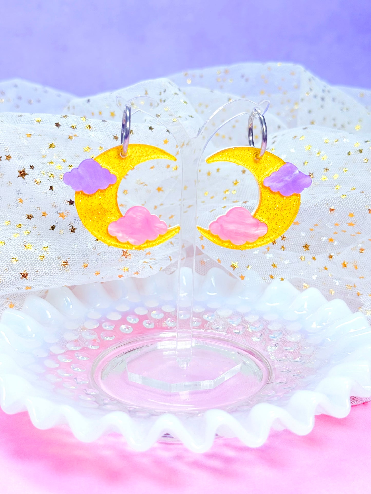 Jelly Moons (pastel), Acrylic Earrings