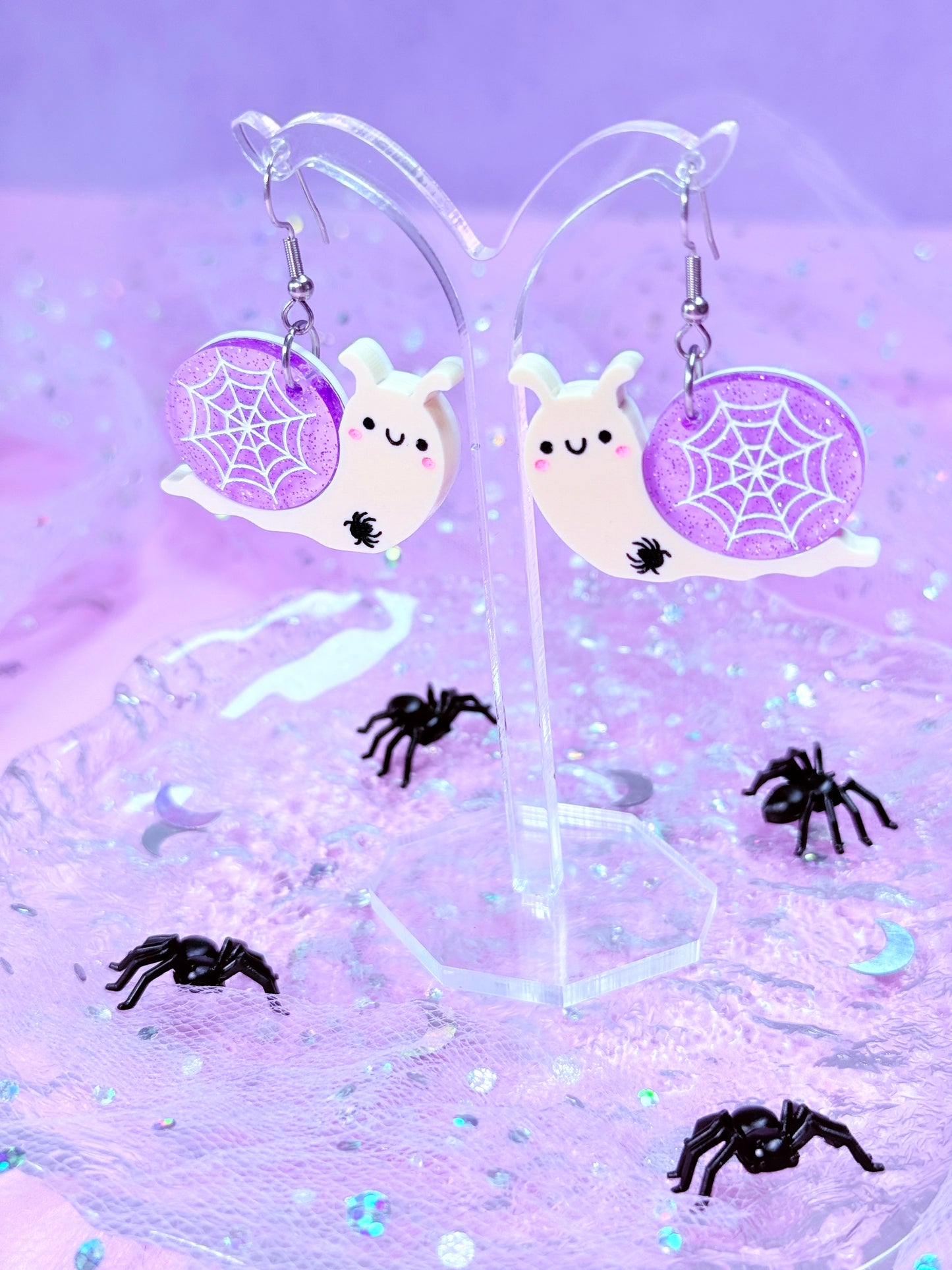 Spooky Snail Acrylic Earrings