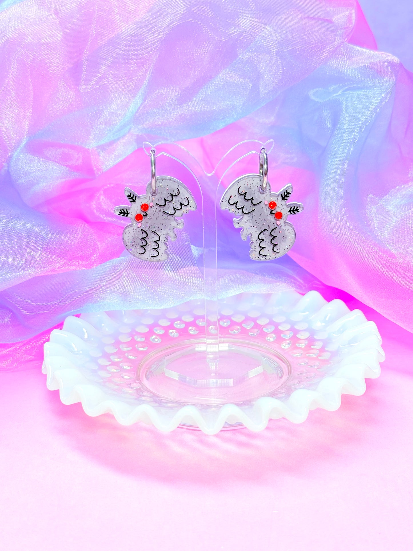 Jelly Mothman Cutie, Acrylic Earrings