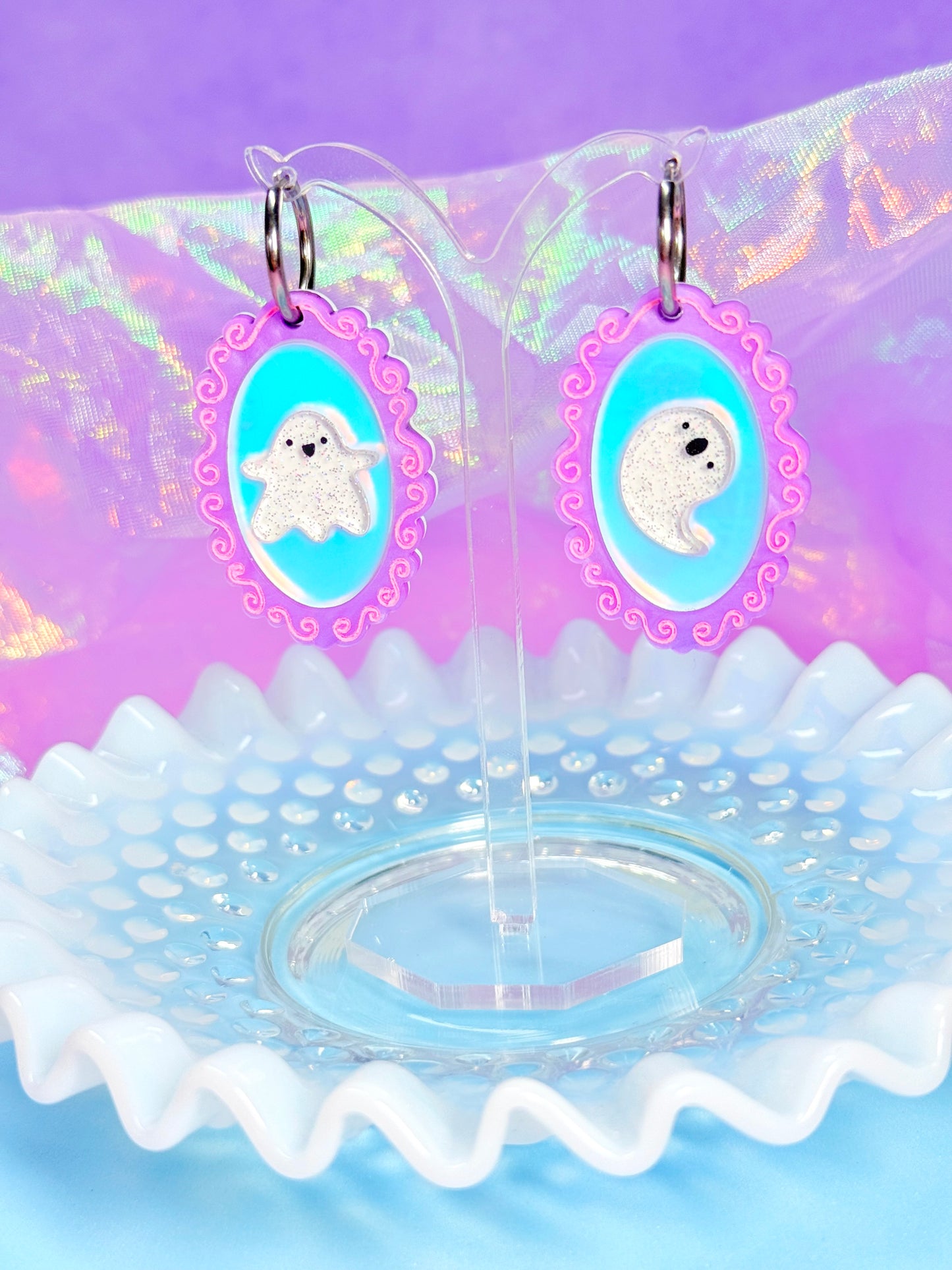 Ghostly Mirror Acrylic Earrings