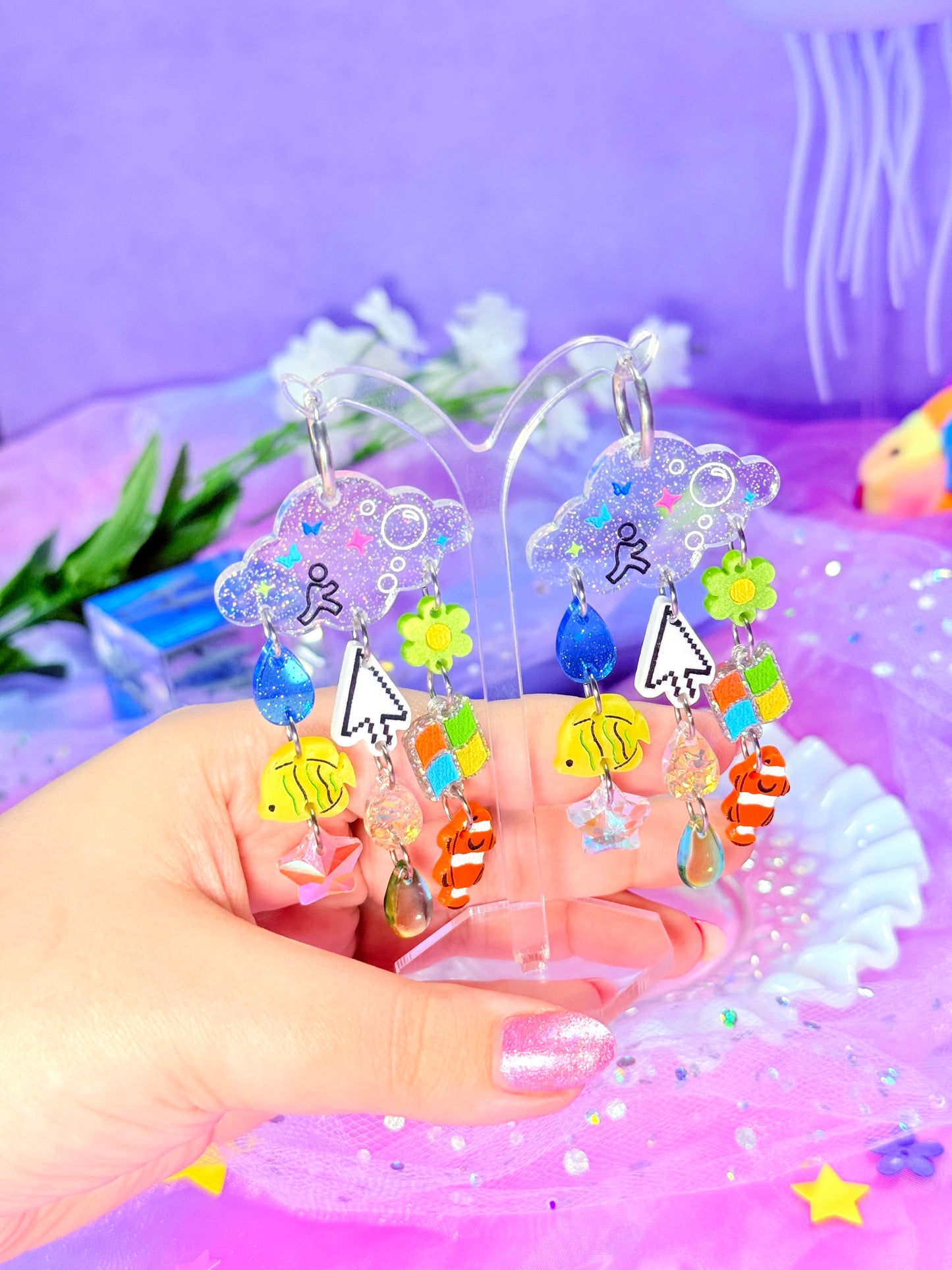 Frutiger Aero Inspired Acrylic Earrings