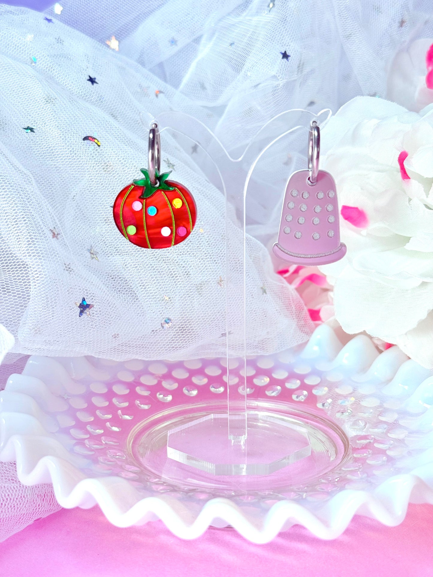 Sewing Notions Acrylic Earrings