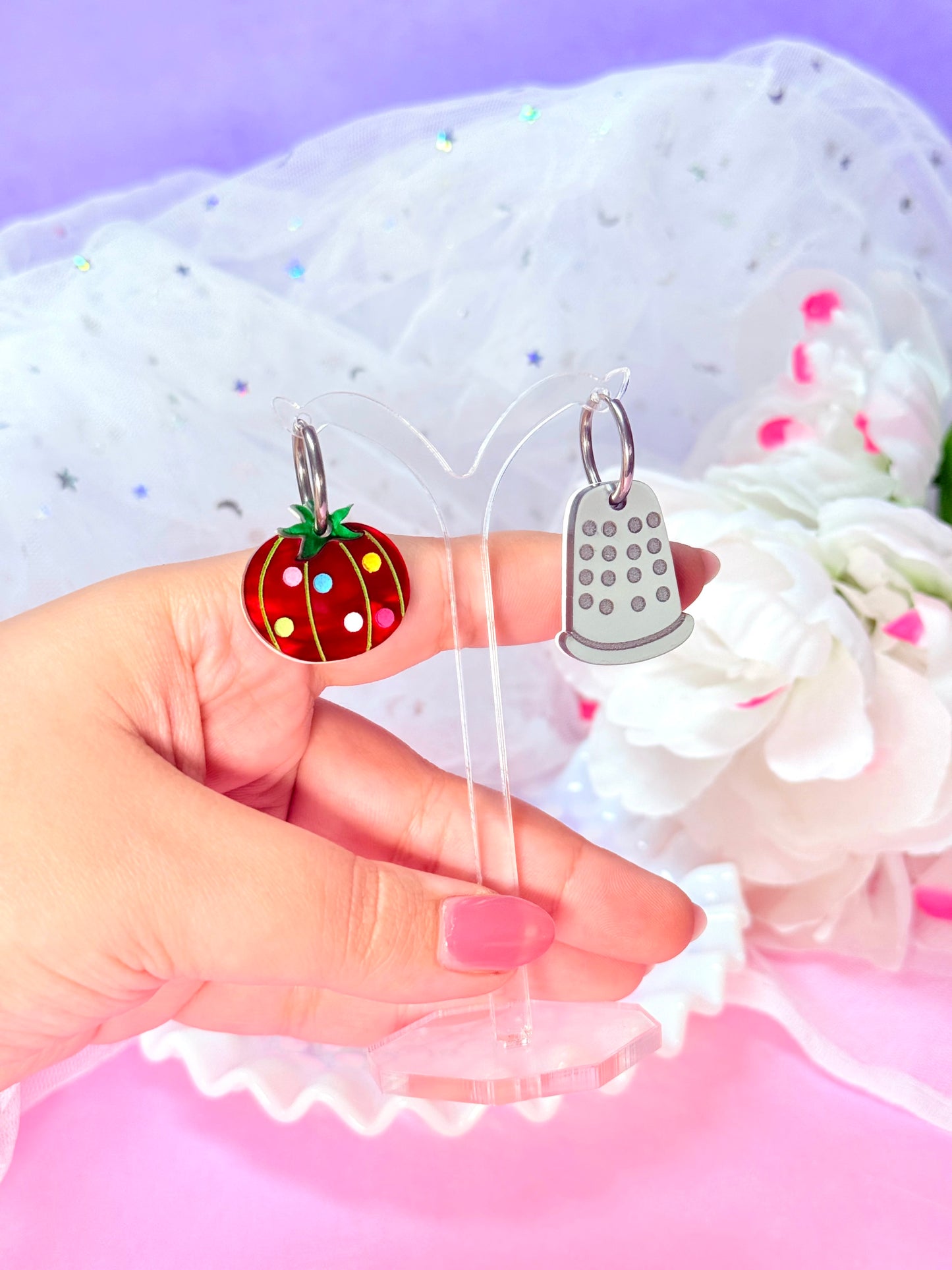 Sewing Notions Acrylic Earrings