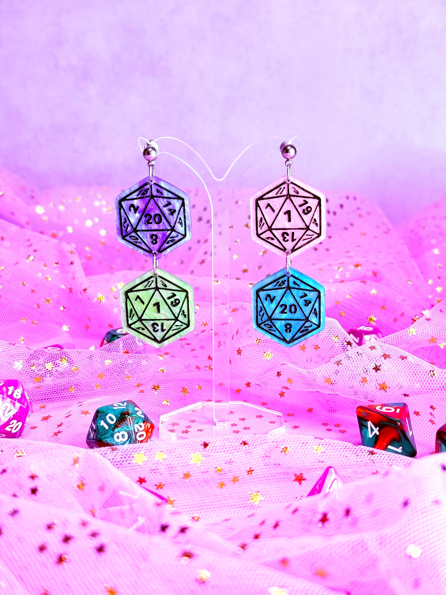 D20 Acrylic Earrings