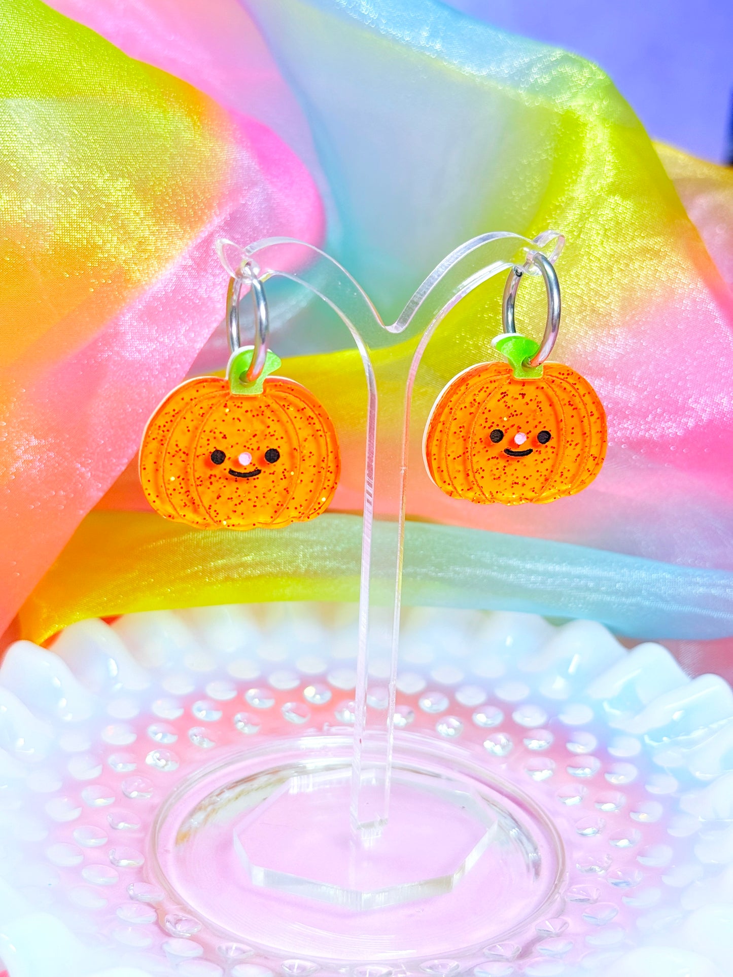 Pumpkin Cutie Acrylic Earrings