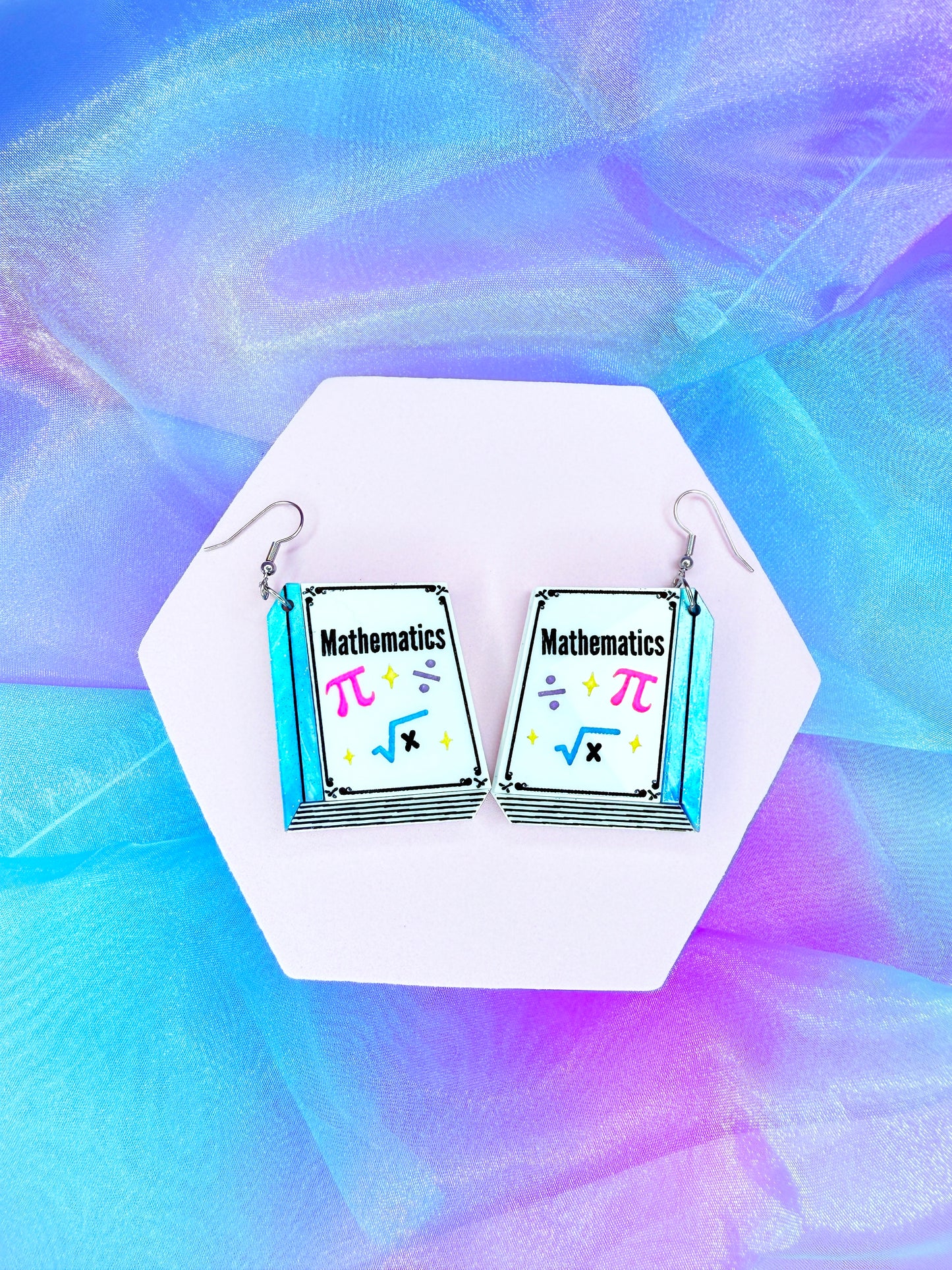 Math Book Earrings