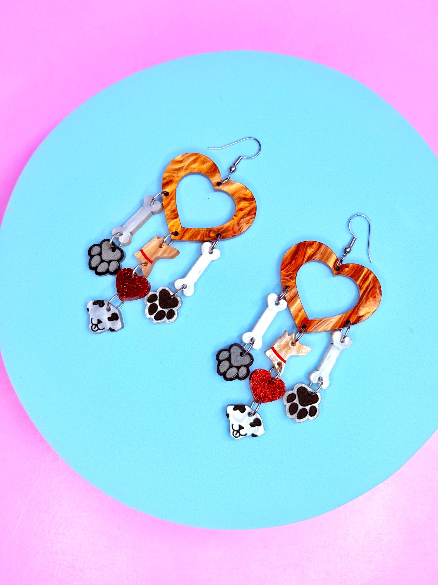 Doggy Dangles, Acrylic Earrings
