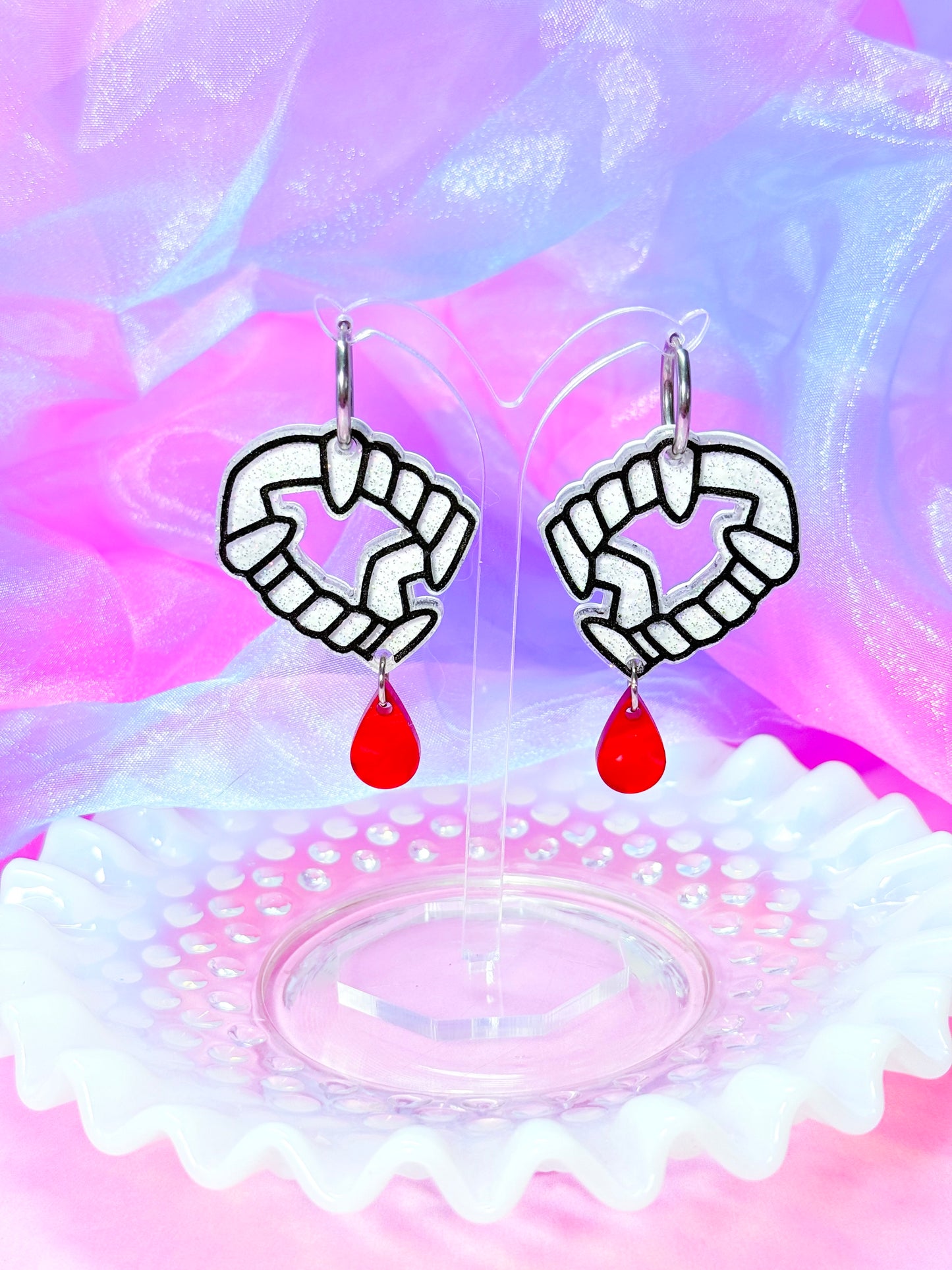 Vampire Teeth Acrylic Earrings