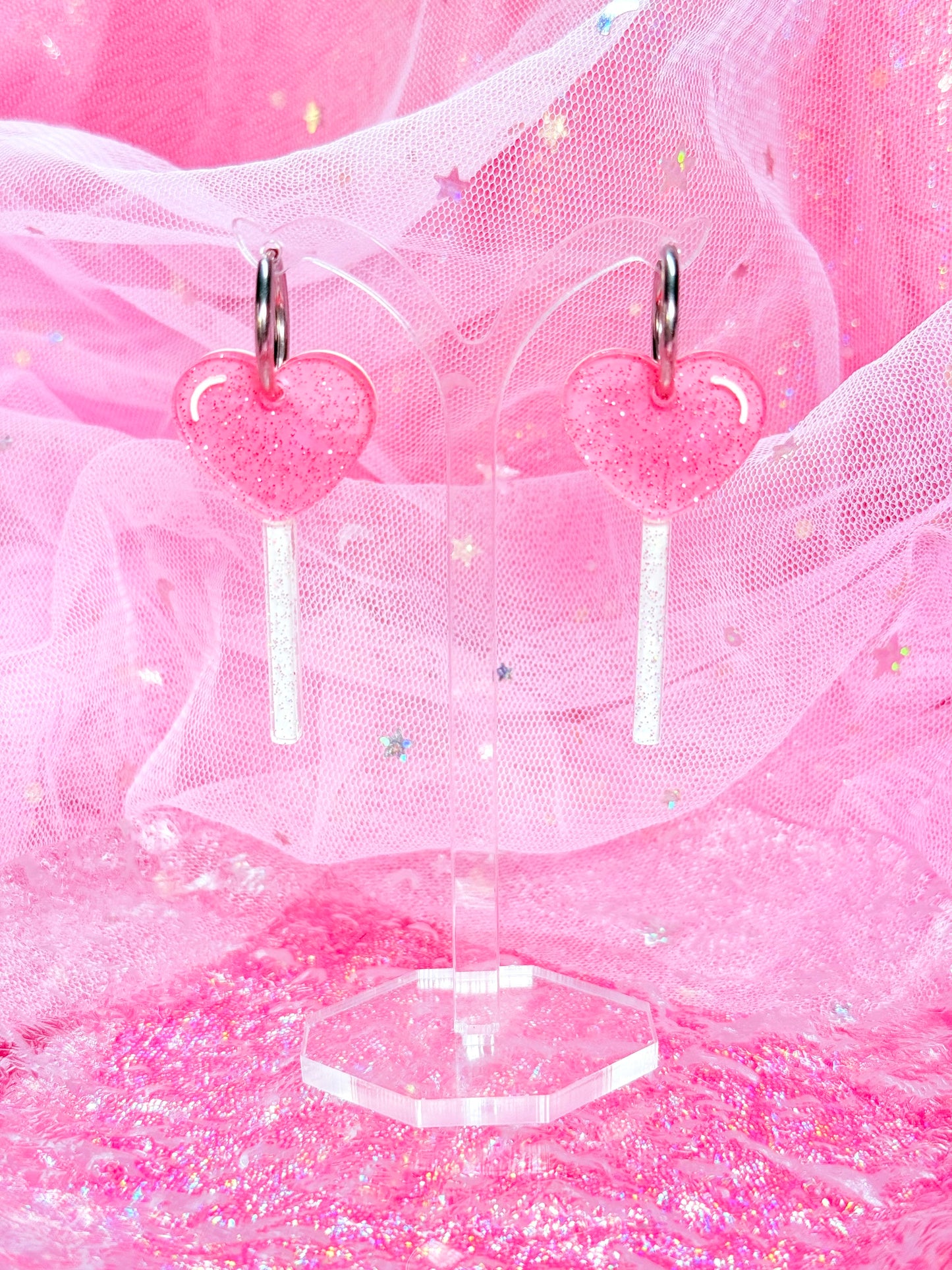 Heart Lolli Acrylic Earrings