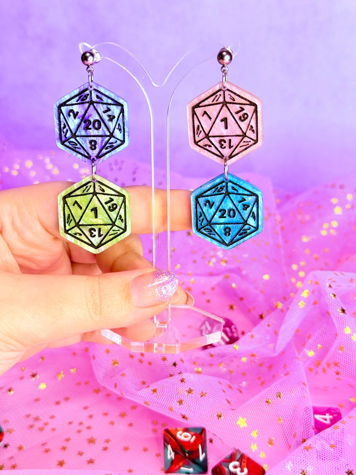 D20 Acrylic Earrings