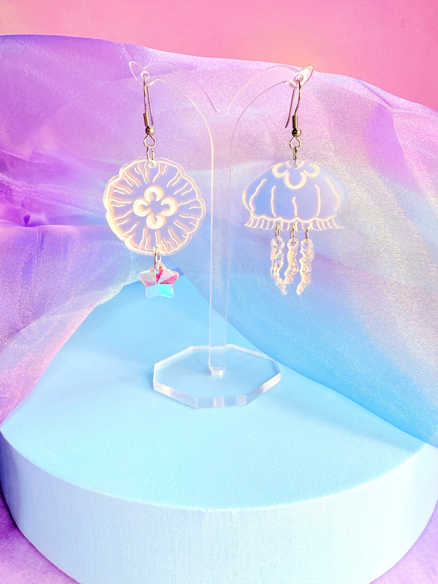Moon Jelly Acrylic Earrings