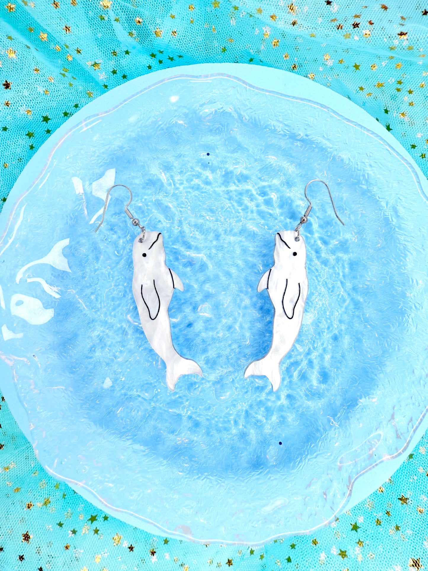 Cutie Belugas, Acrylic Earrings