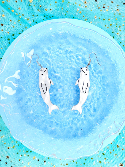 Cutie Belugas, Acrylic Earrings
