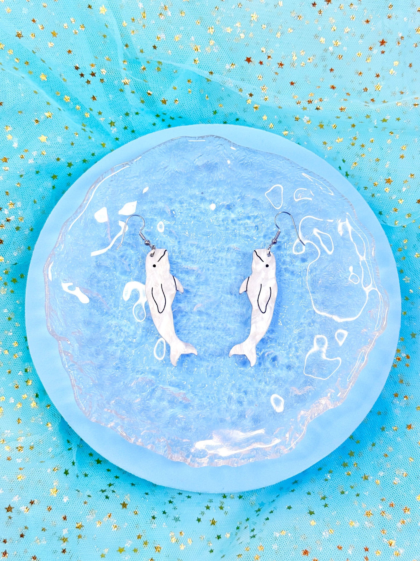 Cutie Belugas, Acrylic Earrings