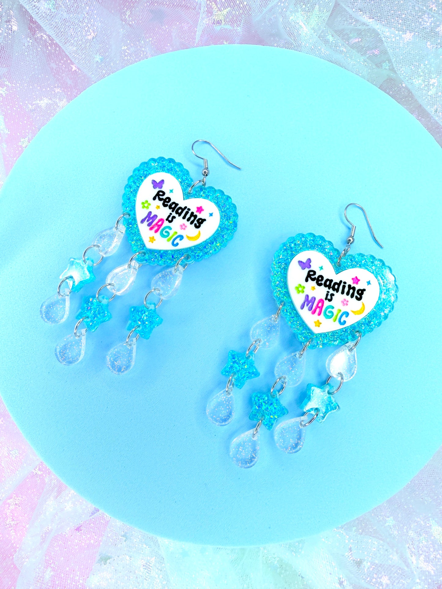 Reading is Magical, Dangly Acrylic Earrings