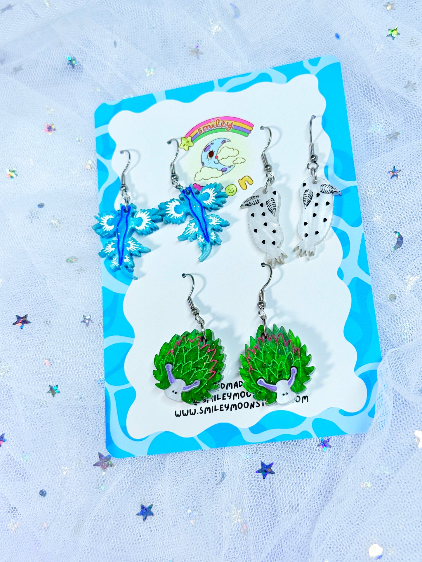 Sea Slug (Nudibranch) Mini Pack, Acrylic Earrings