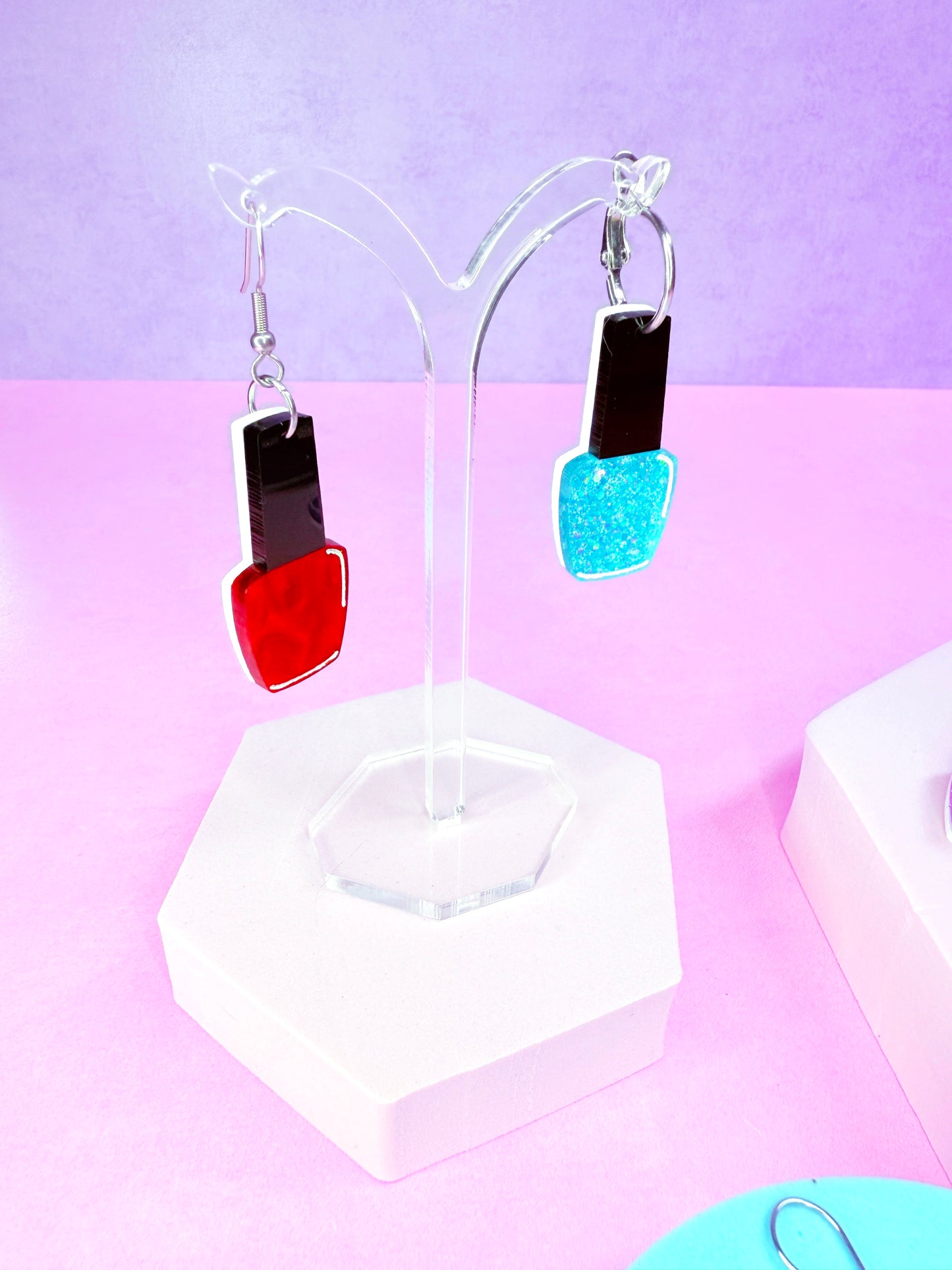 Nail Polish Acrylic Earrings