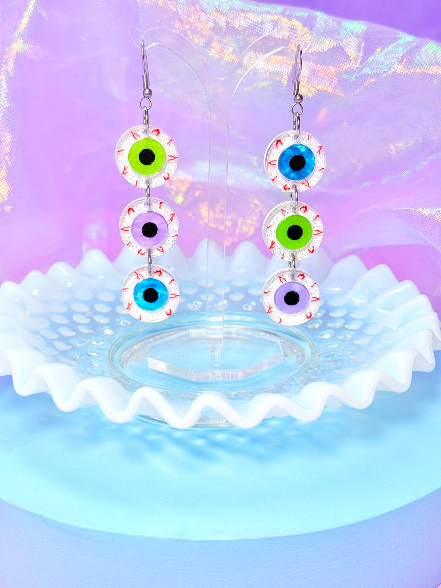 Jelly Eyeball Stack, Acrylic Earrings