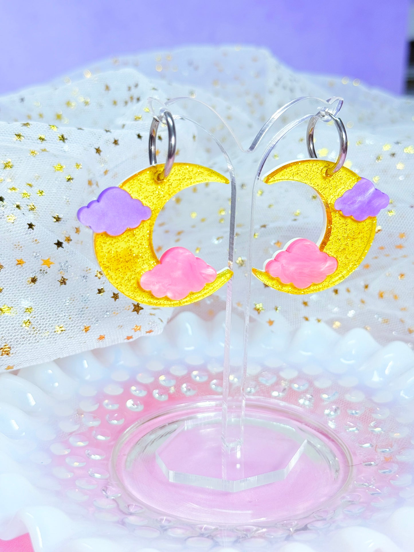 Jelly Moons (pastel), Acrylic Earrings