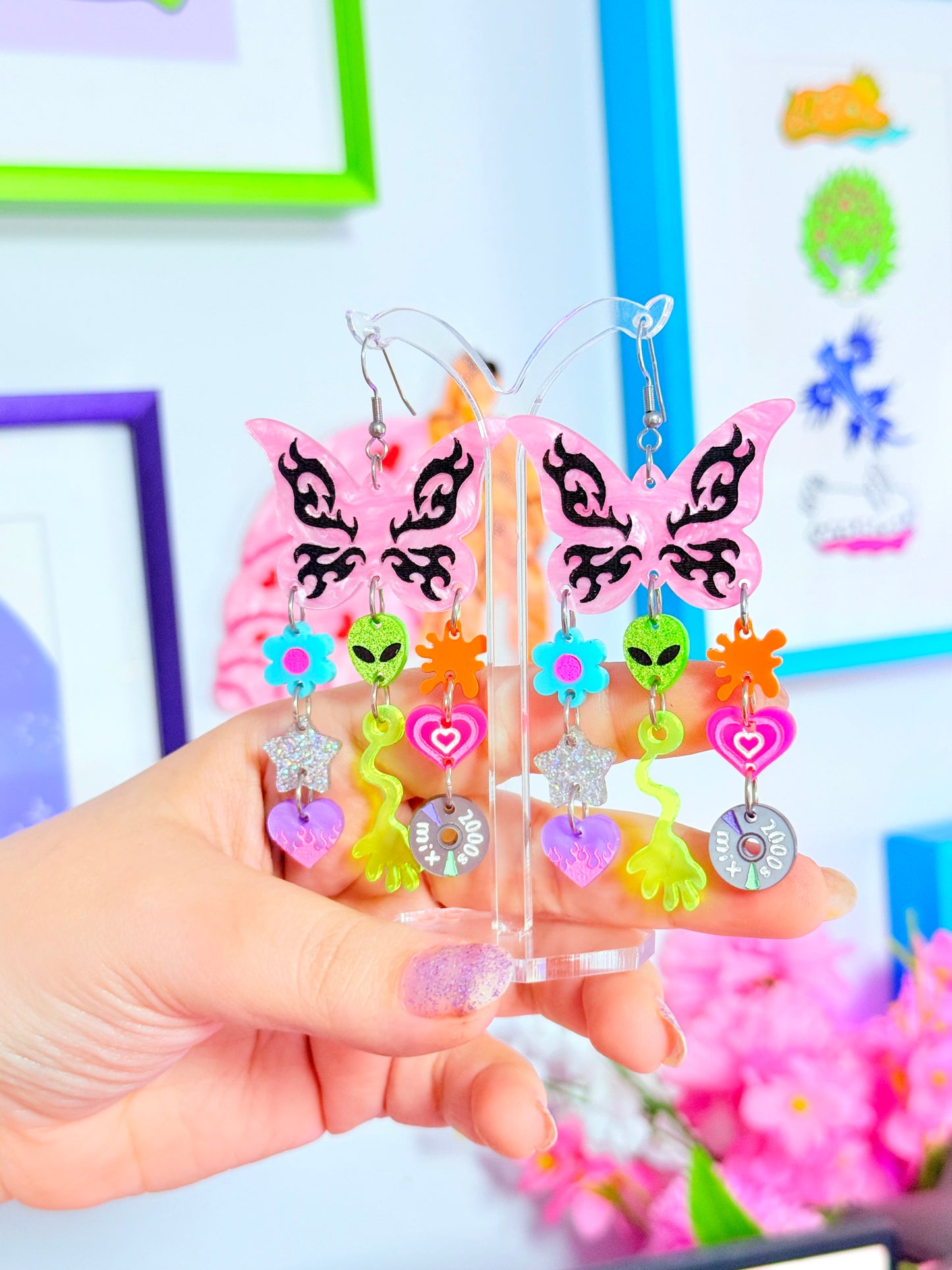 2000s Drops, Acrylic Earrings
