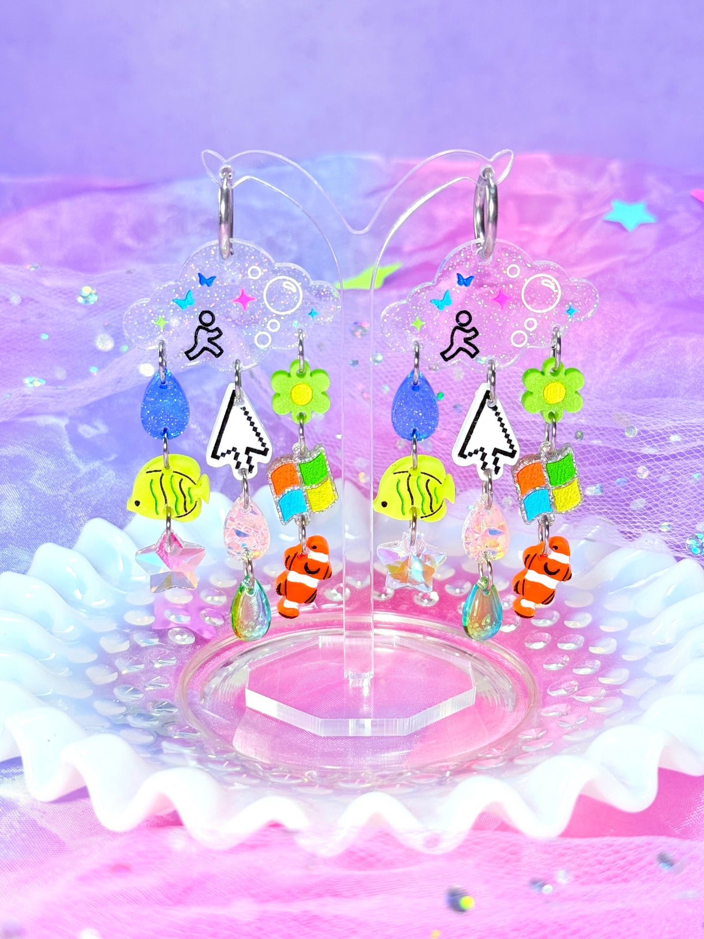 Frutiger Aero Inspired Acrylic Earrings