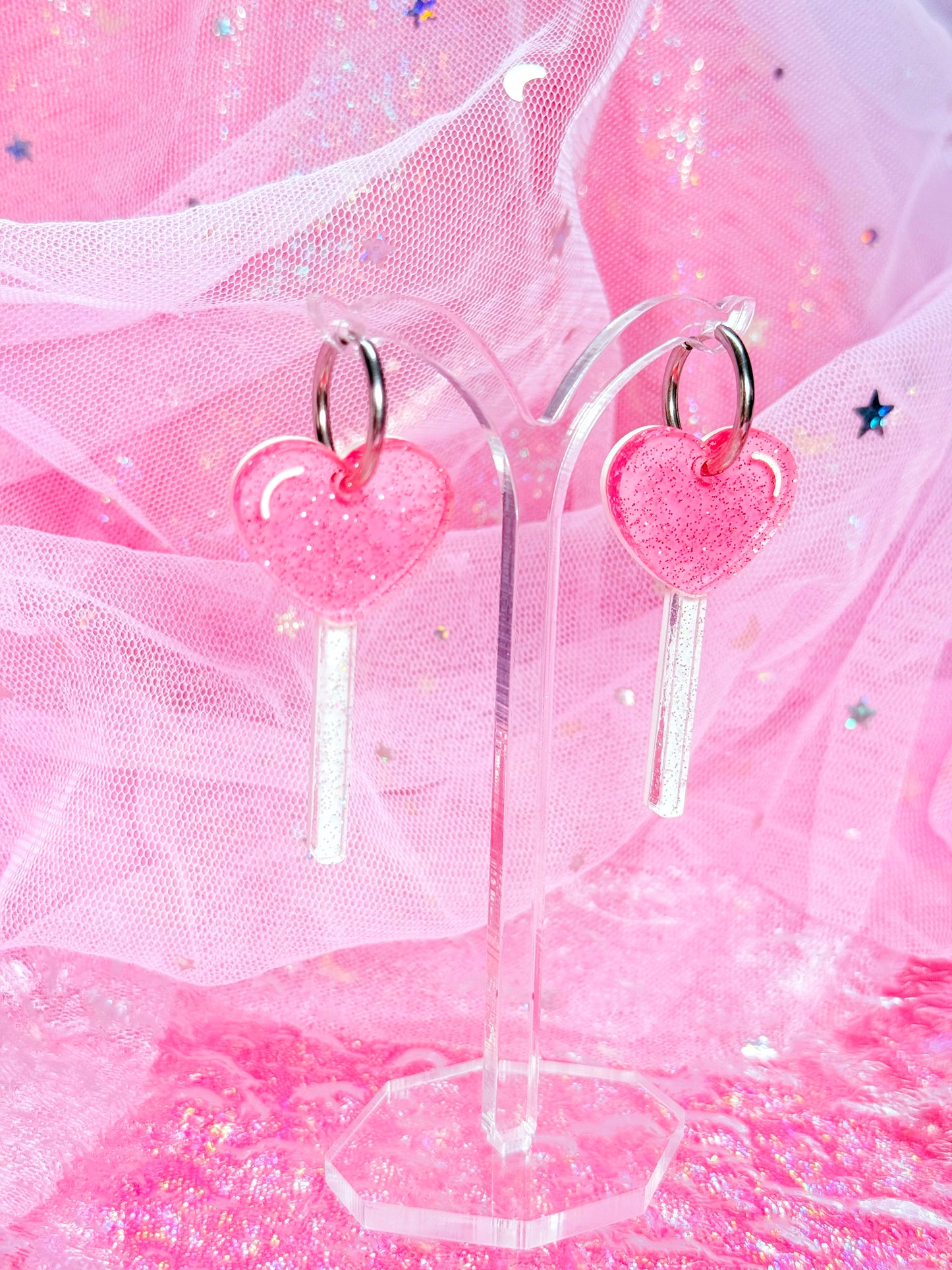 Heart Lolli Acrylic Earrings