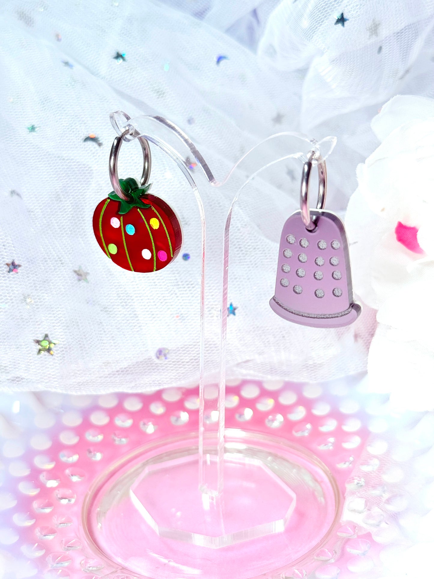 Sewing Notions Acrylic Earrings