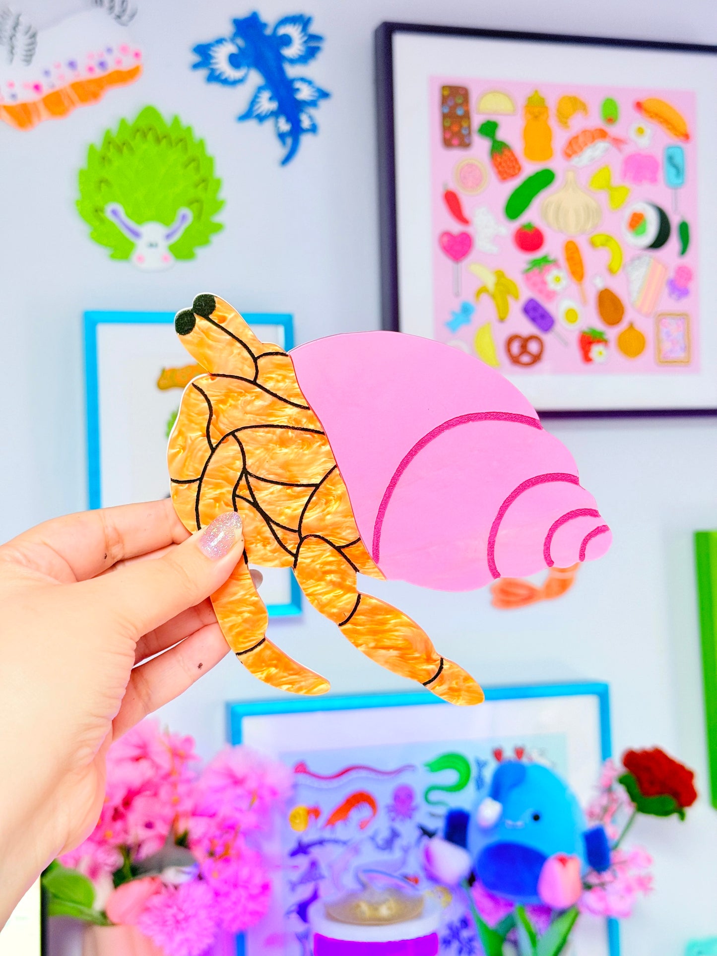 Hermit Crab Wall Art (Pink Taffy)