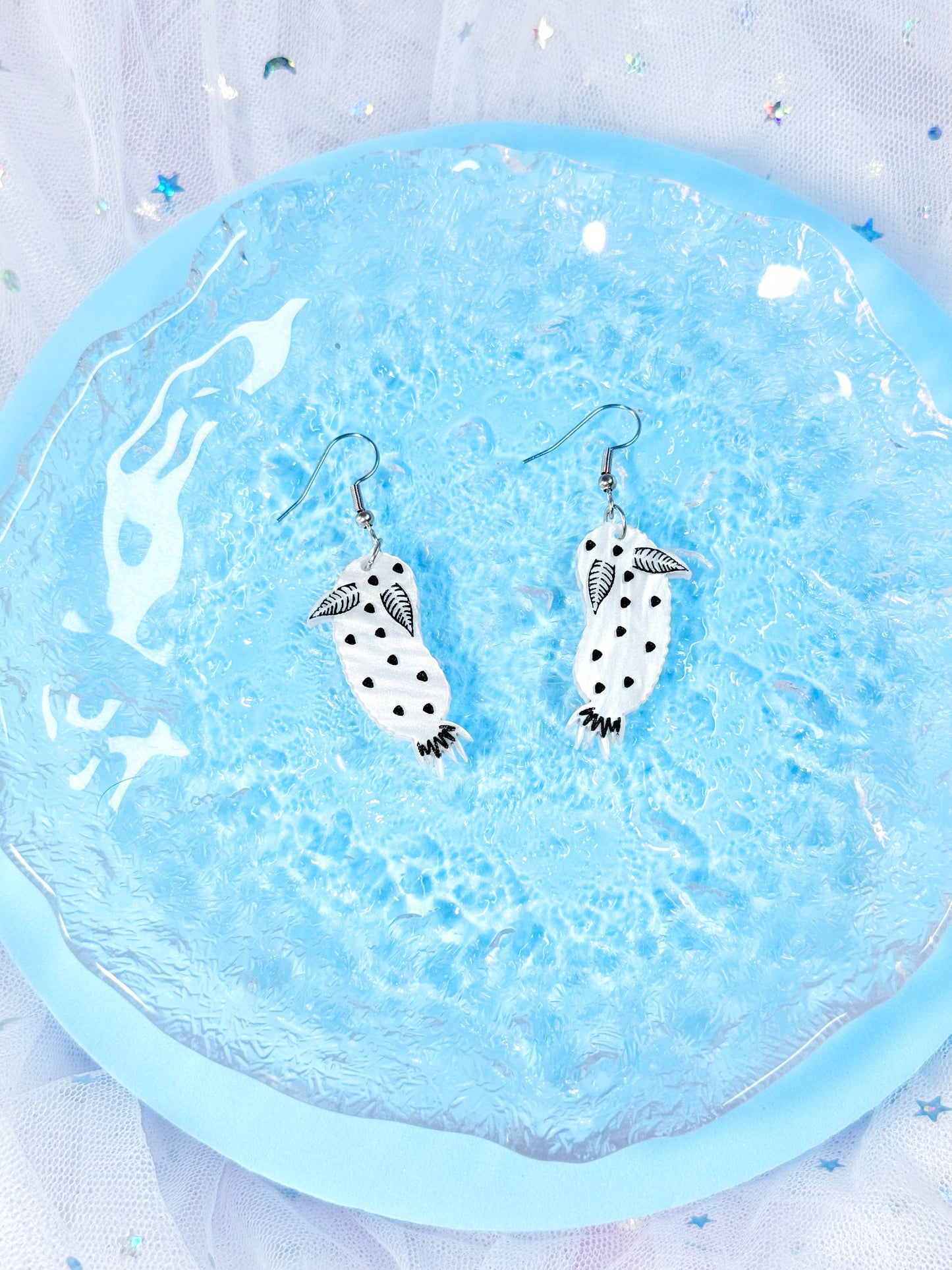 Sea Bunny Sea Slug, Acrylic Earrings