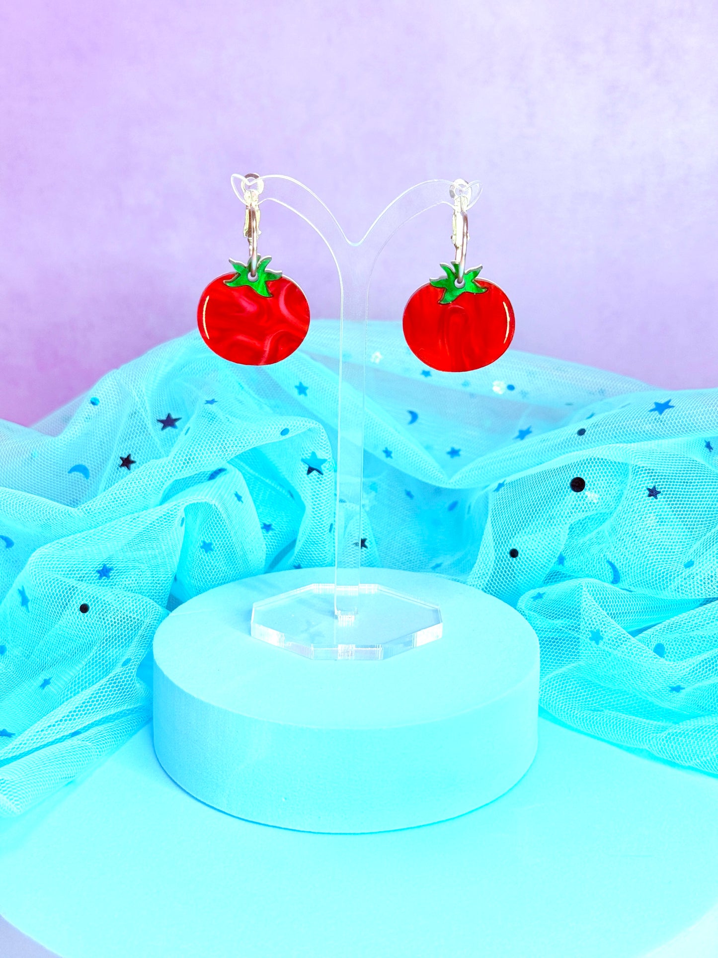 Mini Tomato Acrylic Earrings