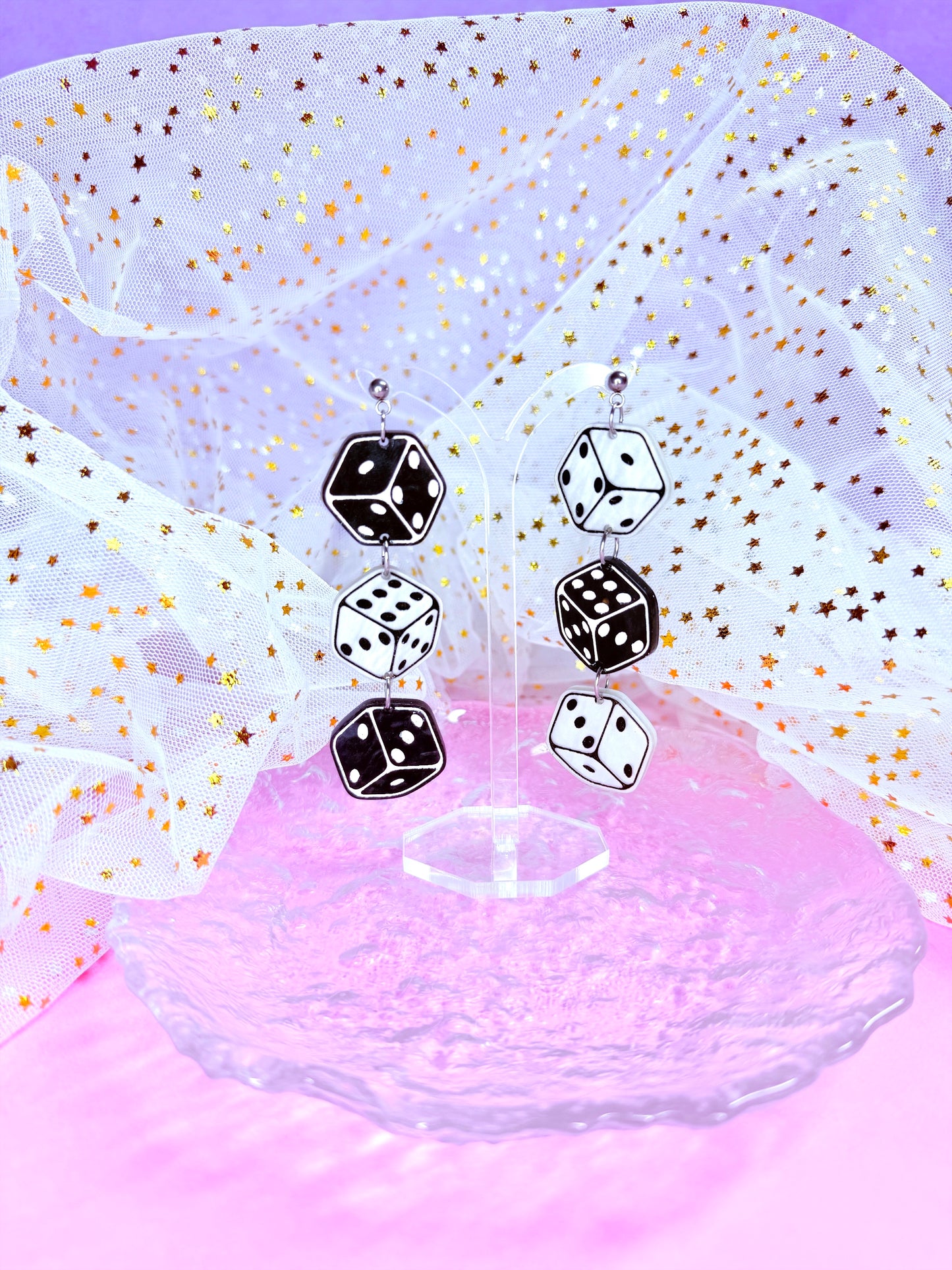 Rolling the Dice, Acrylic Earrings