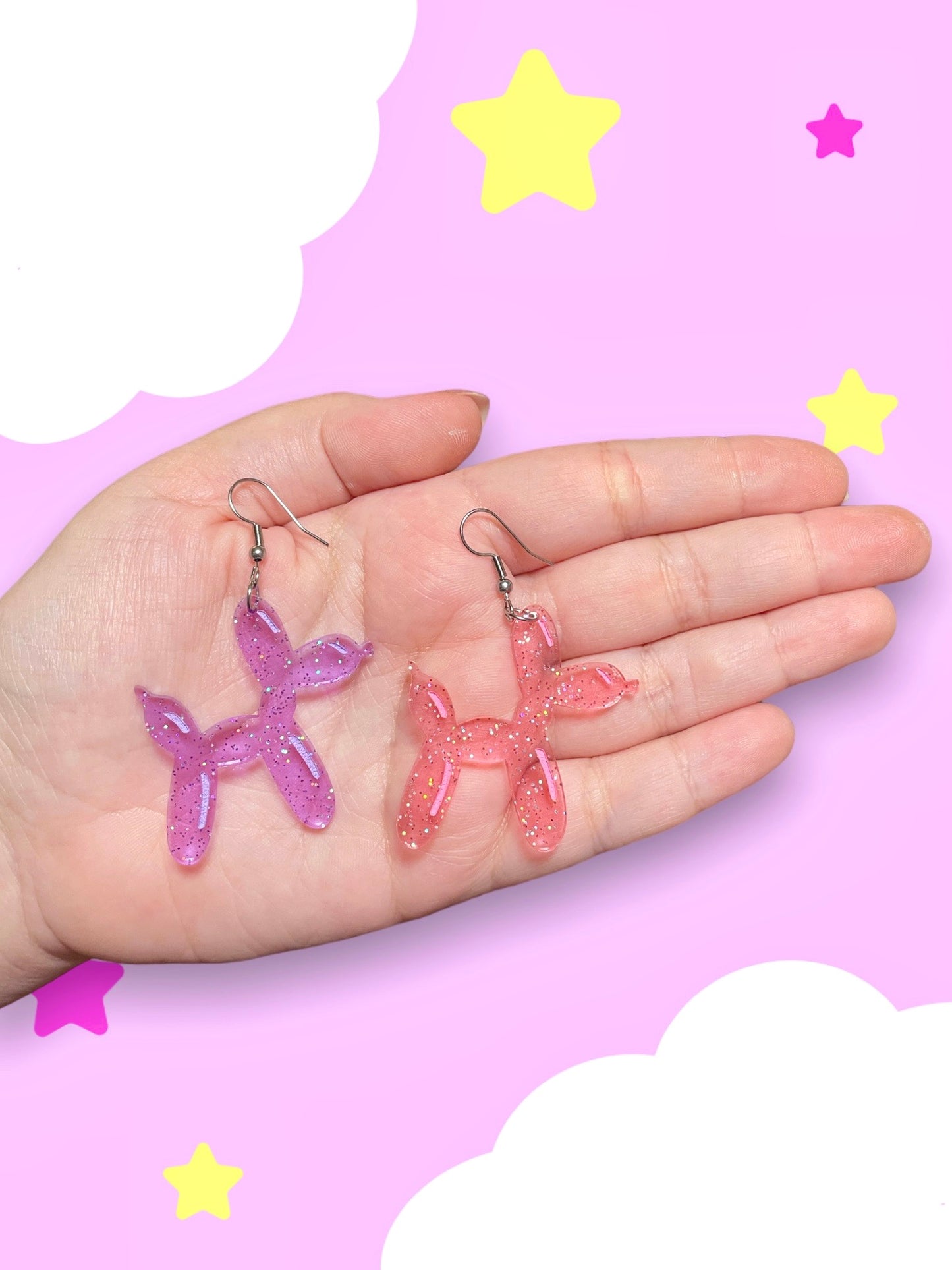 Jelly Balloon Dog Acrylic Earrings