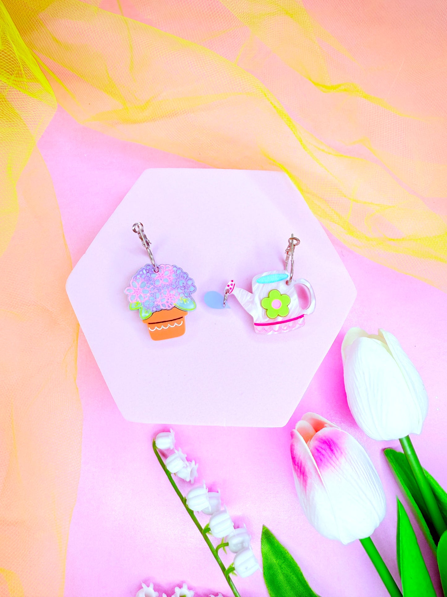 Whimsical Gardening Acrylic Earrings (V1)