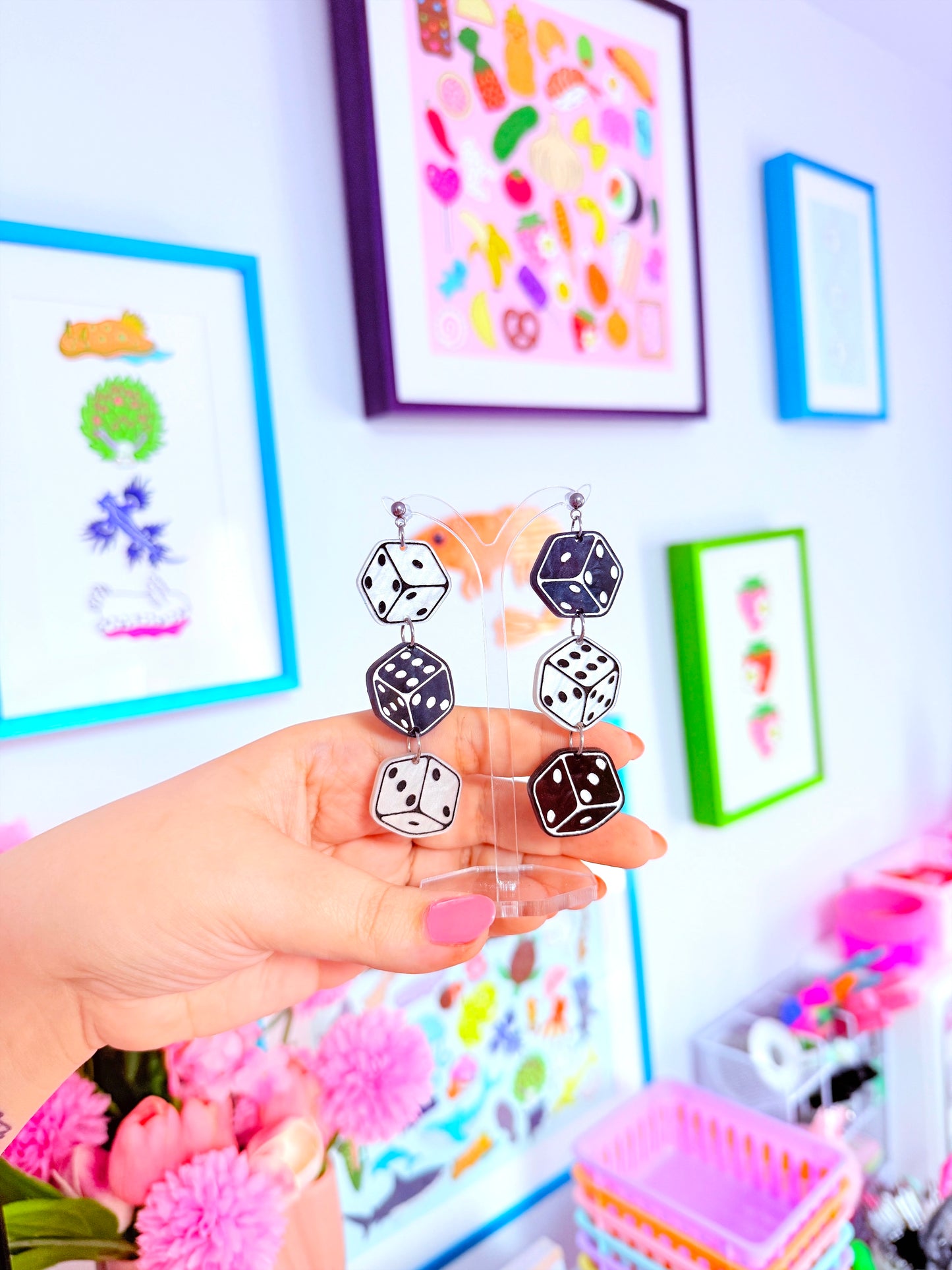 Rolling the Dice, Acrylic Earrings