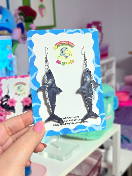 Salmon Shark Acrylic Earrings