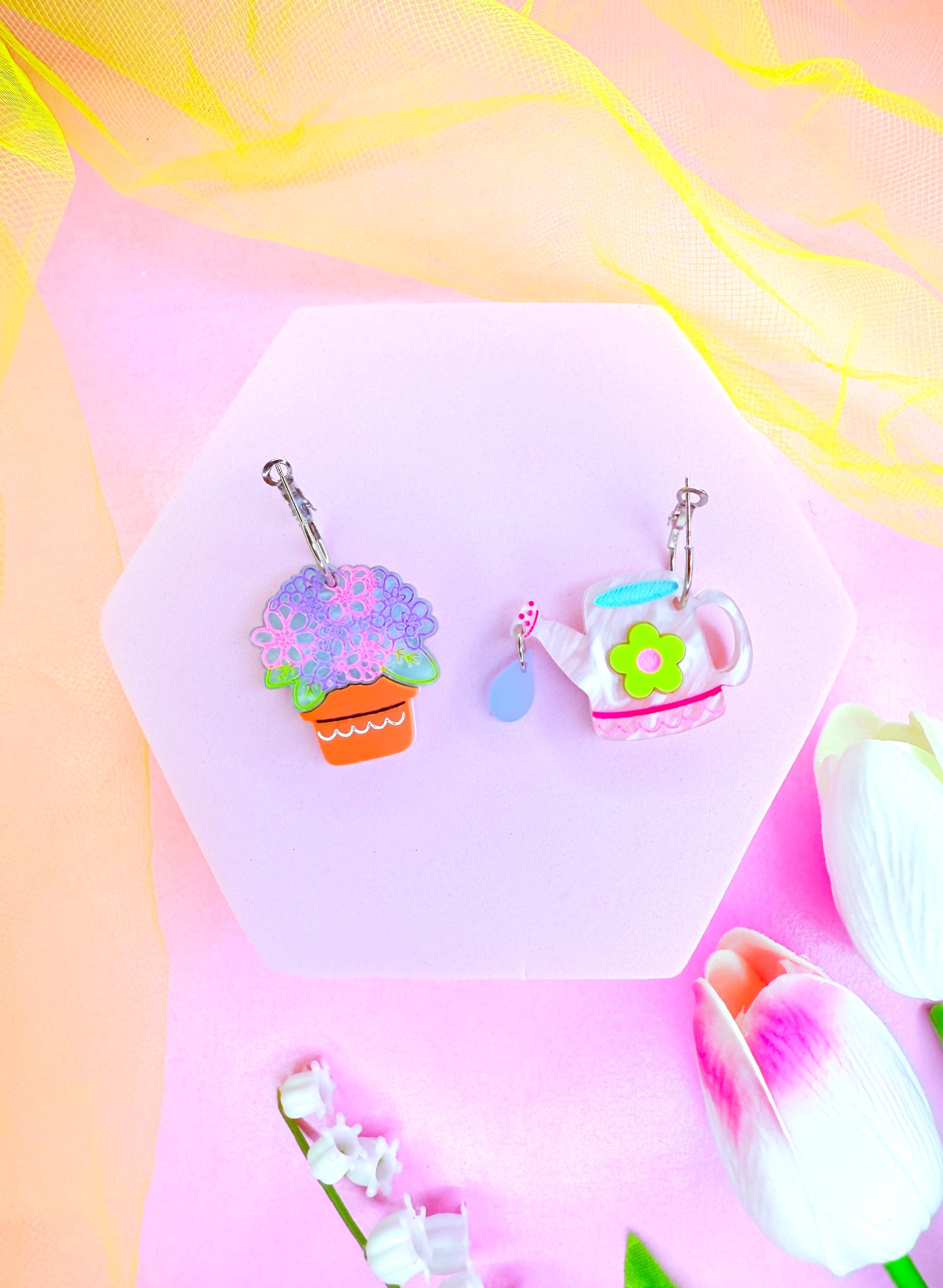 Whimsical Gardening Acrylic Earrings (V1)