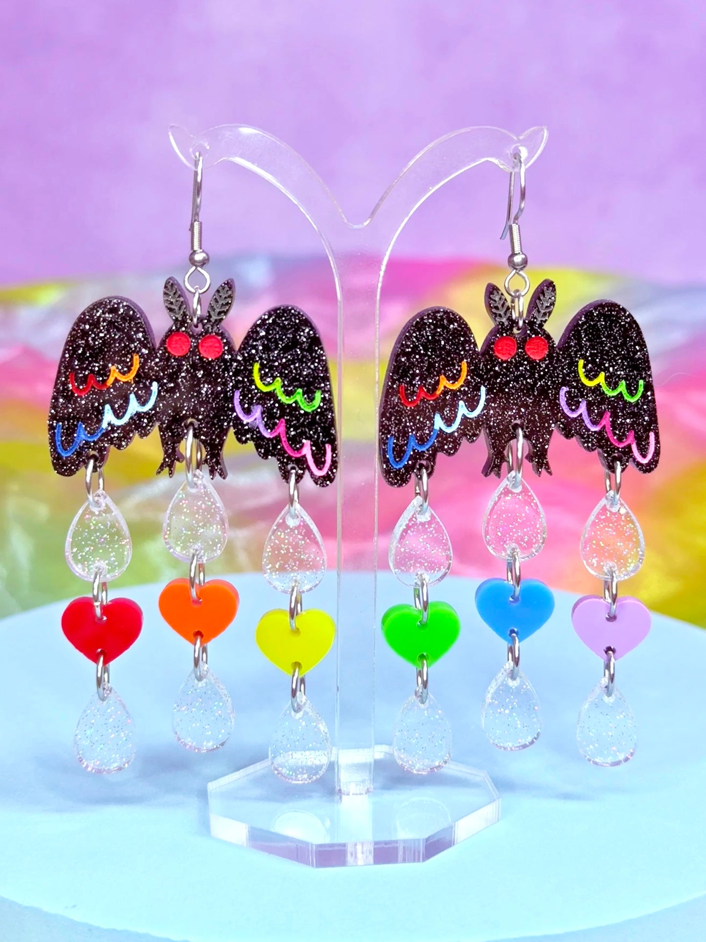 Pride Mothman Acrylic Earrings