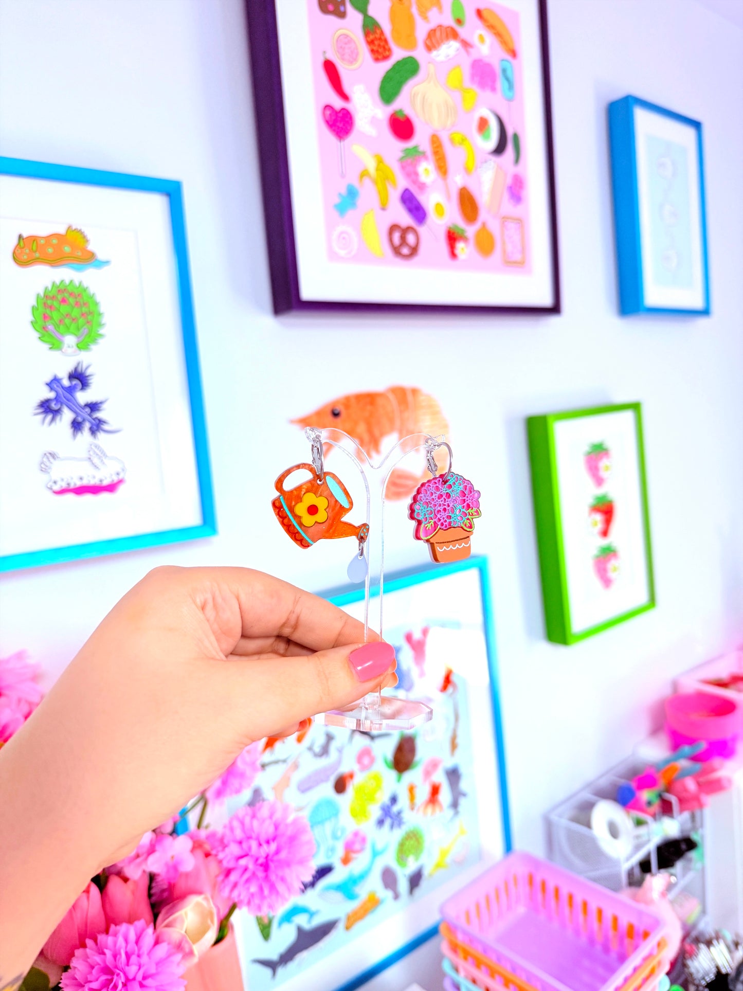 Whimsical Gardening Acrylic Earrings (V2)
