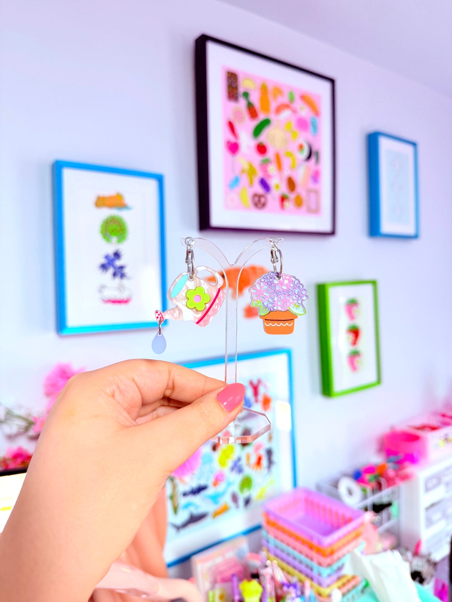 Whimsical Gardening Acrylic Earrings (V1)