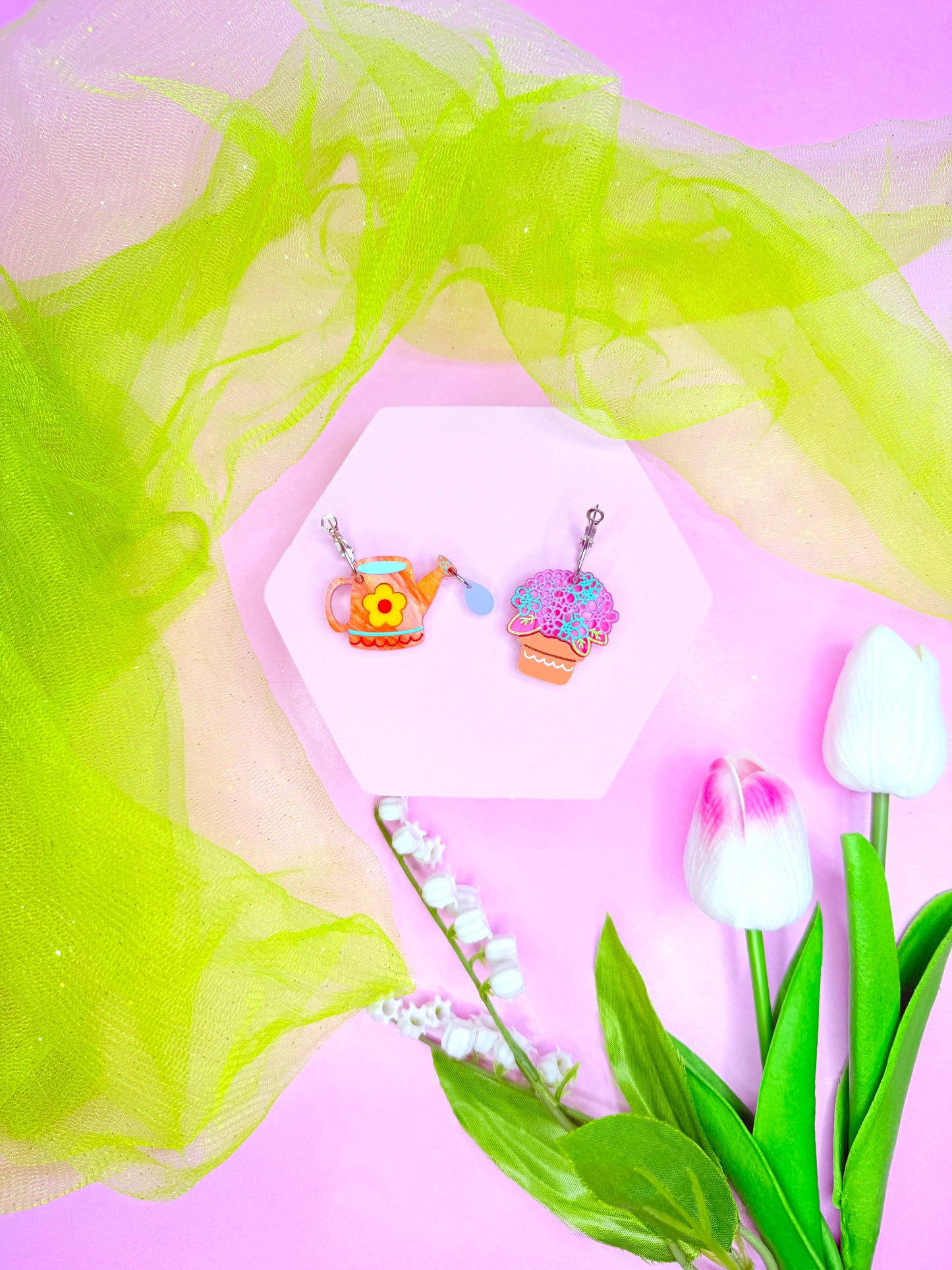 Whimsical Gardening Acrylic Earrings (V2)